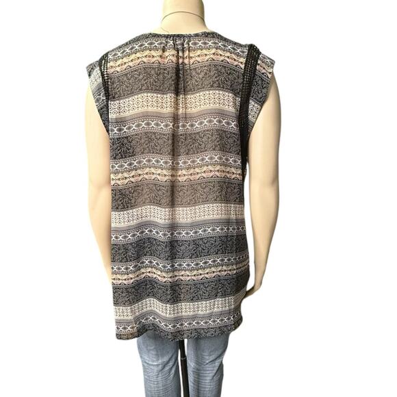 Black Rainn Boho Style Sleeveless Top Size 3X in Multi-color - Picture 2 of 11